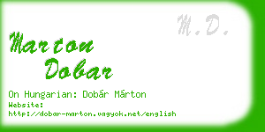 marton dobar business card